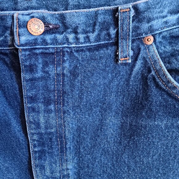 Vintage Mens Bootcut Jeans 35x26 80s SEARS ROEBUCKS CLASSIC Flare Jeans - Picture 5 of 7